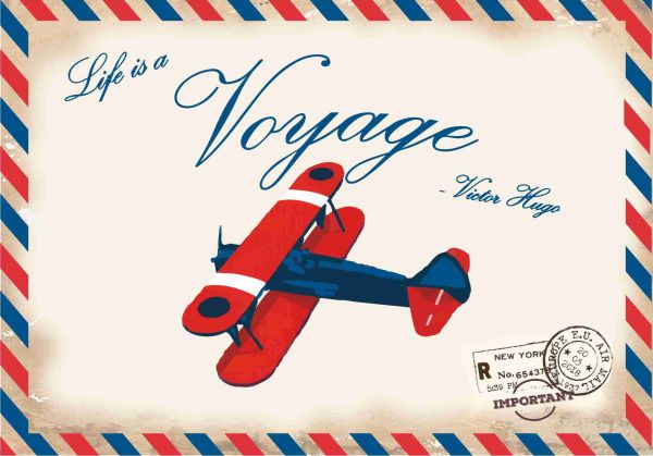 Vintage card postal αεροπλανάκι